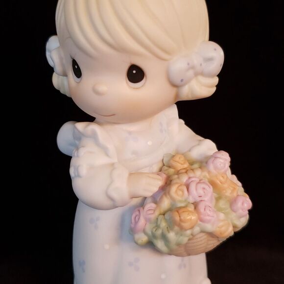 Vintage Precious Moments Porcelain Figurine 1994 "Take Time To Smell the Flowers - Picture 6 of 8